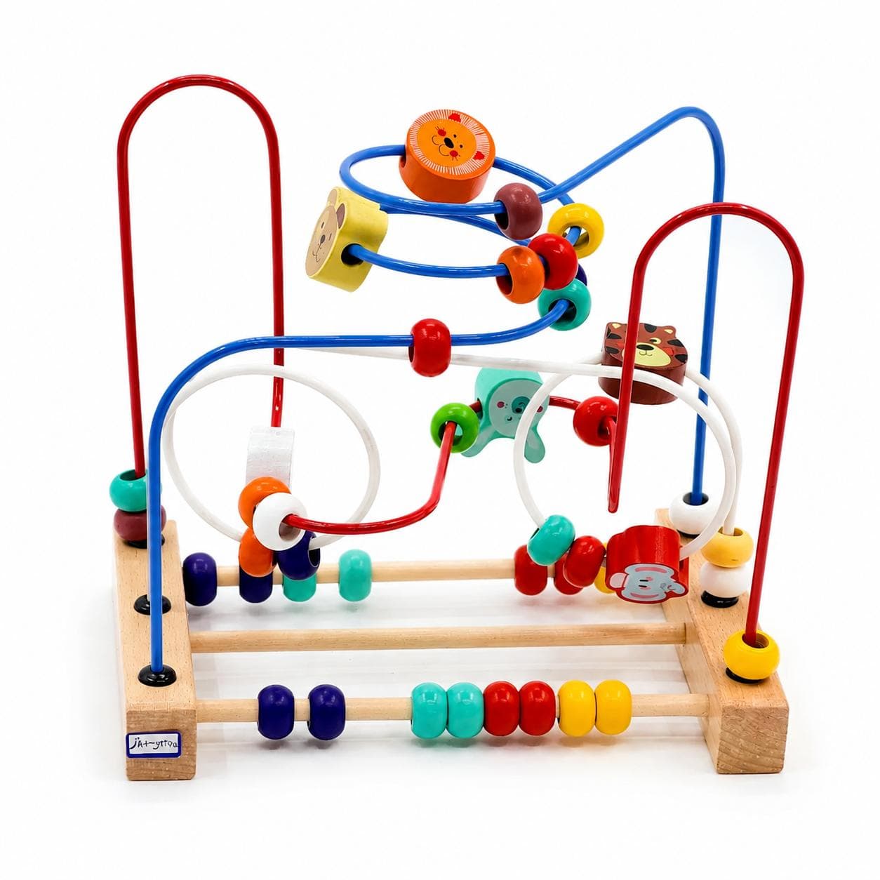 بازی آموزشی مسیریاب چوبی (Bead Maze) رنگارنگ با مسیرهای سیمی پرپیچوخم